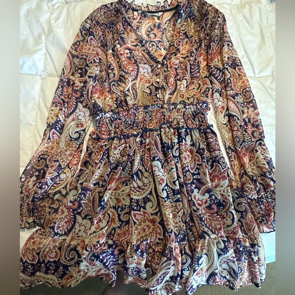 NWT: Zara Multicolor Paisley Dress XL